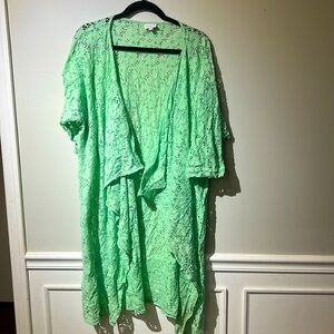 LulaRoe Mint Green Kimono Size Large